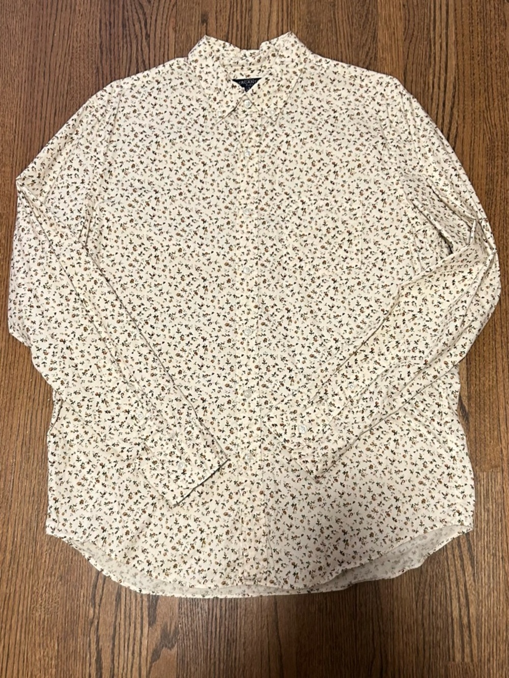 J.Crew Mercantile Floral Button Down Shirt Men’s L Cream Cottagecore